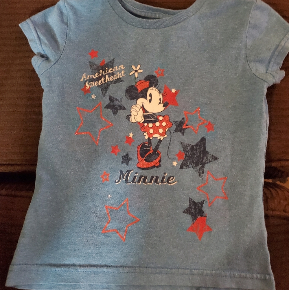 Size 2T/3T Disney Minnie Mouse T Shirt Patriotic